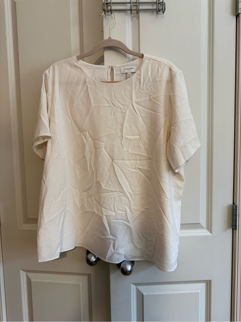 Banana Republic Cream Short-Sleeve Blouse